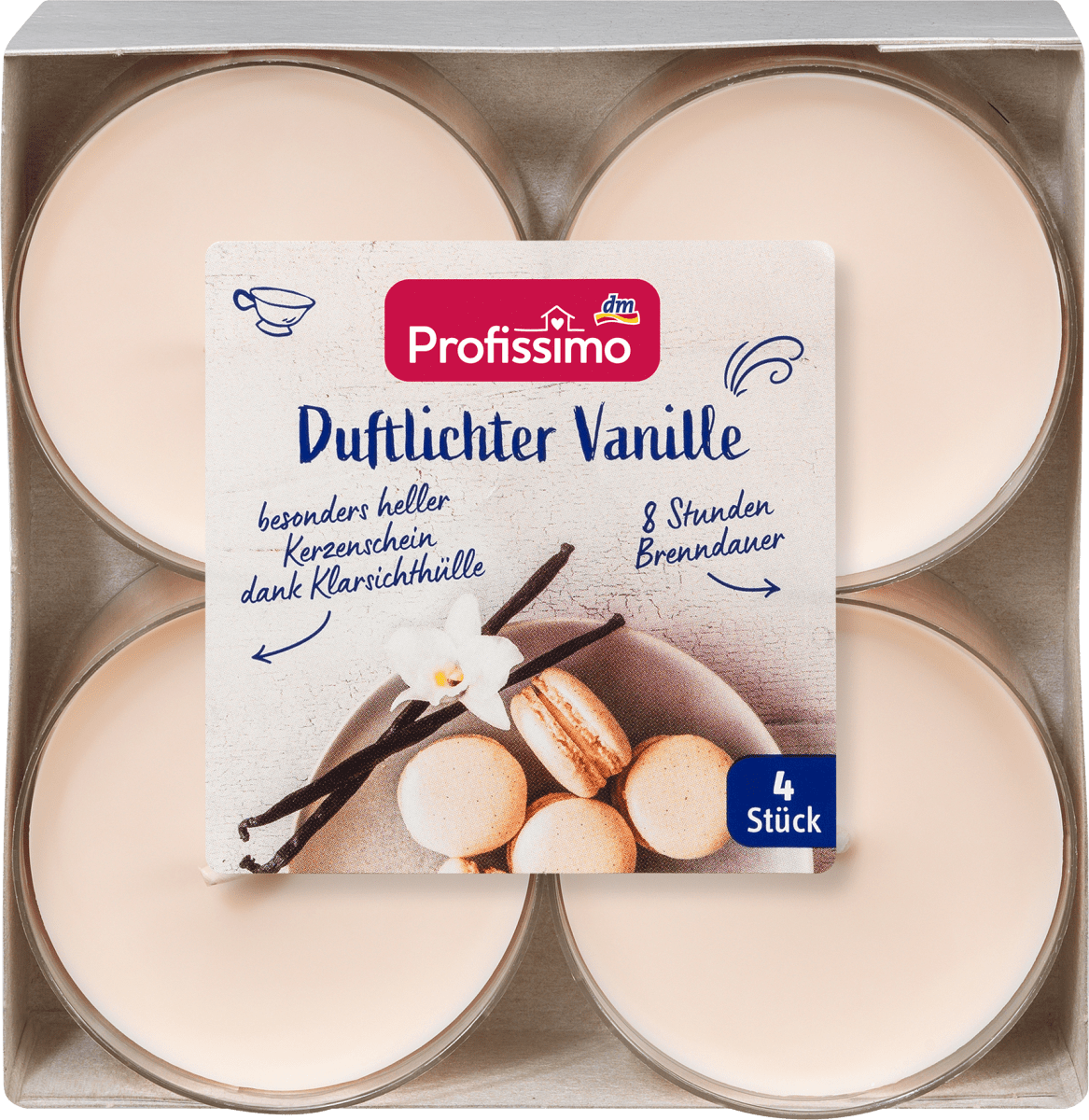 Duftlichter Vanille Groß PC, 4 St
