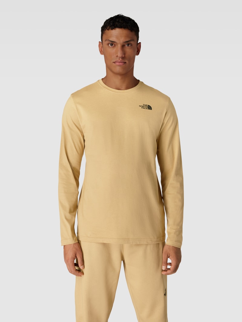 Longsleeve mit Label-Print Modell 'RED BOX' in beige