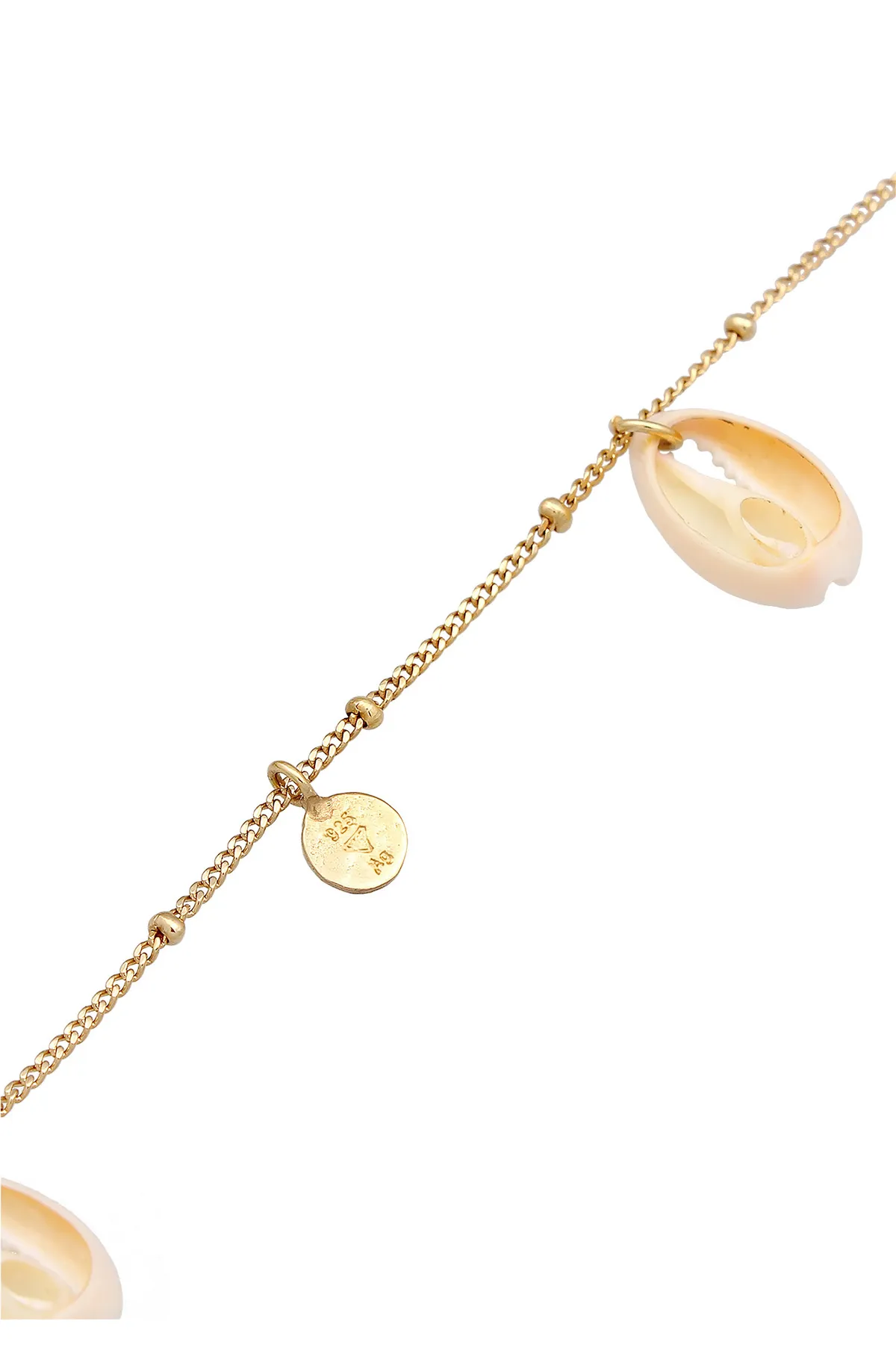 ELLI  Fußschmuck Plättchen Kauri Muschel Maritim 925 Silber