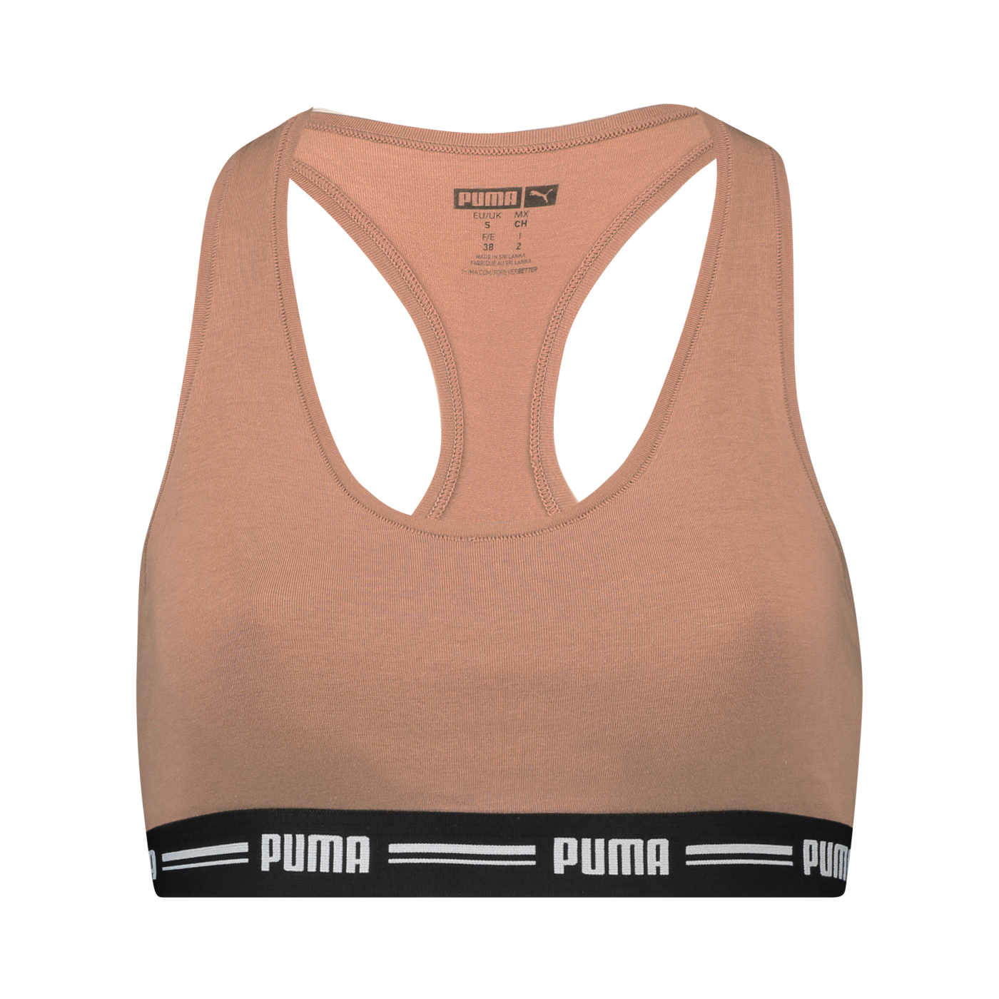 PUMA Racer Back Top Sport-BH Damen Braun 013