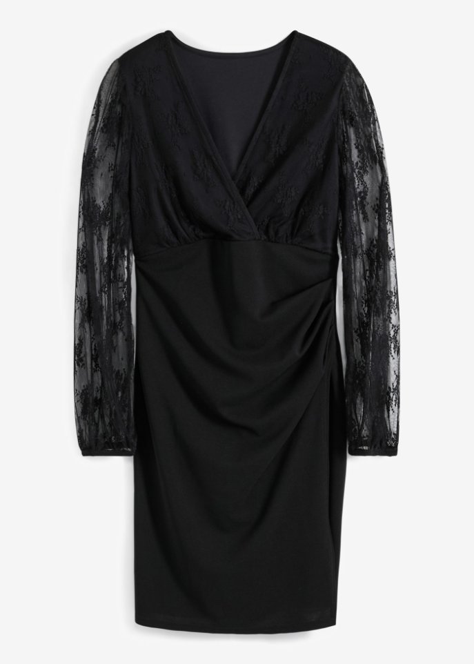 Jerseykleid mit Spitze