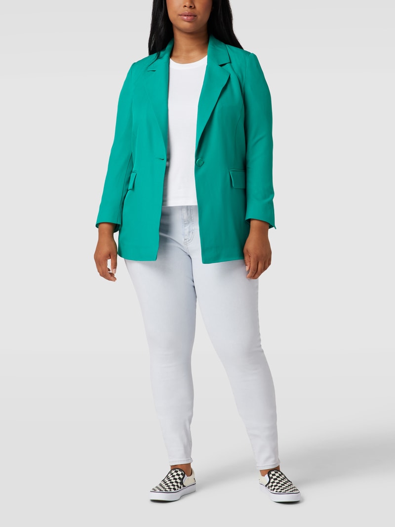PLUS SIZE High Rise Jeans mit Logo-Stitching Modell 'MELANY' in jeans