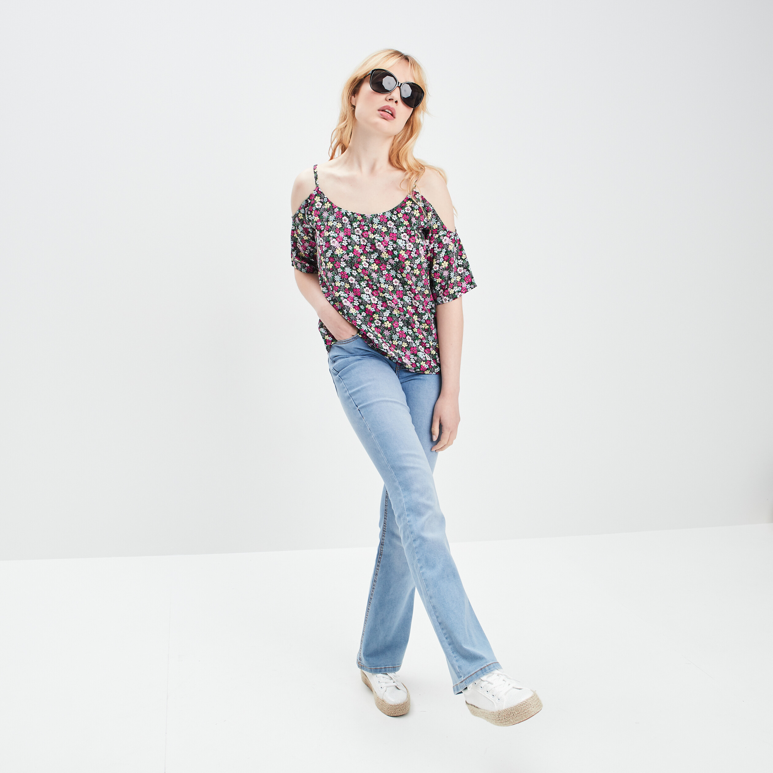 Blouse épaules dénudées violet femme | La Halle