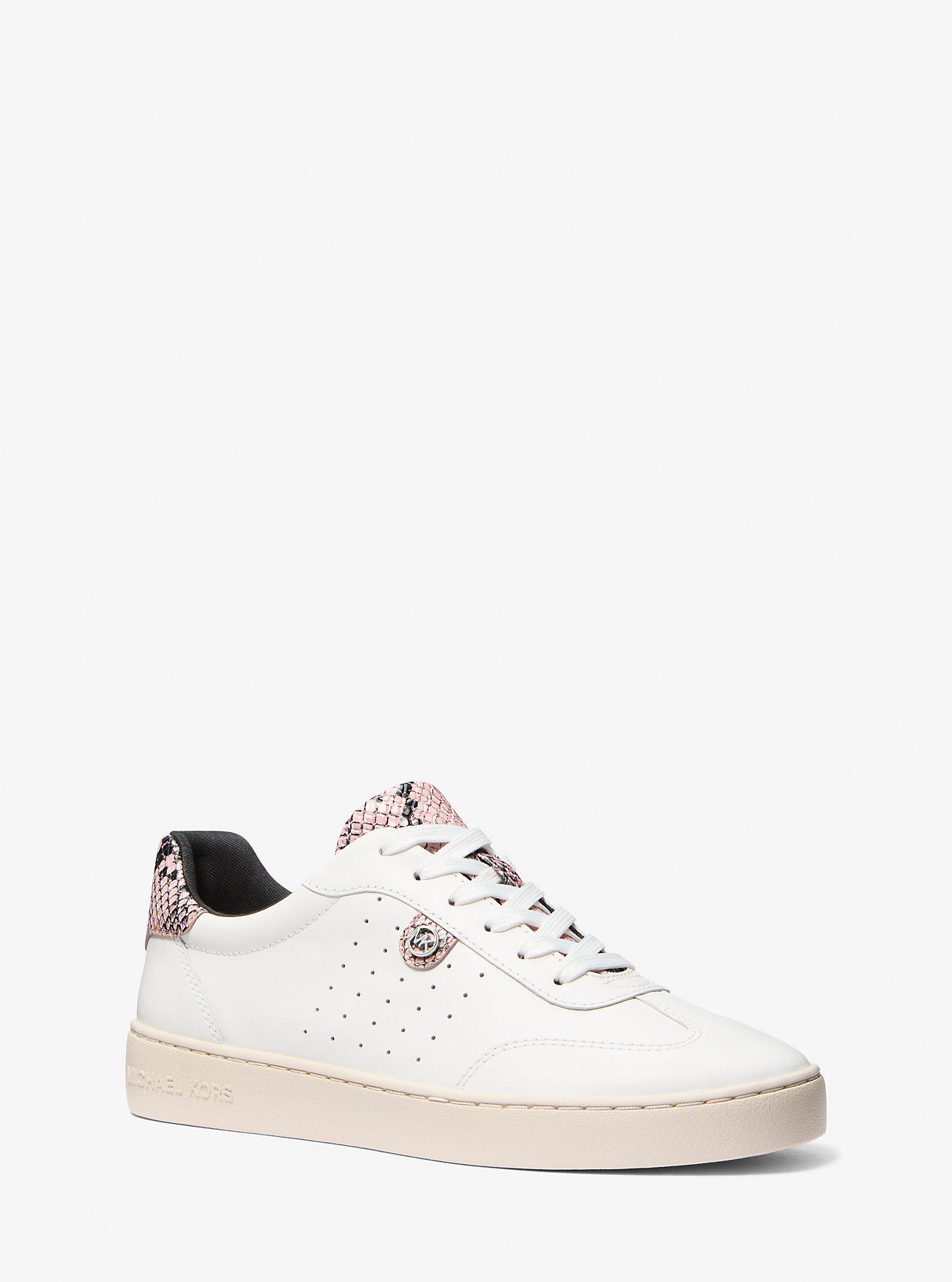 Scotty Snake Embossed Leather Sneaker - SMOKEY ROSE