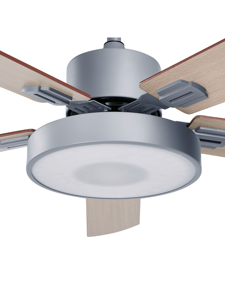 Beliani Deckenventilator mit Licht HOBBLE in Grau/Heller Holzfarbton günstig kaufen onesize