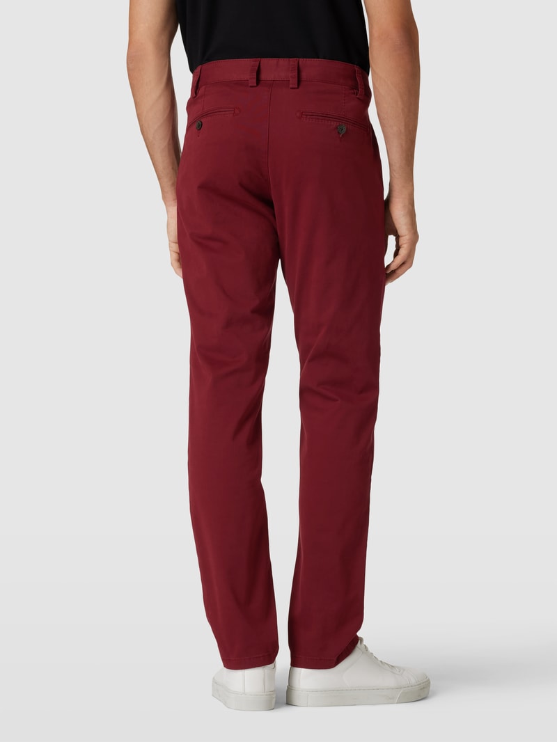 Chino mit französischen Eingrifftaschen in bordeaux rot