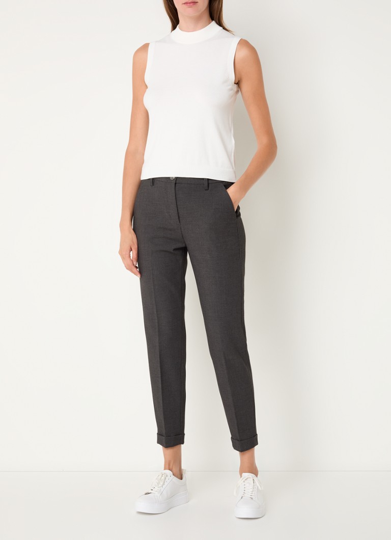 MAC Jeans High waist tapered fit cropped chinos with side pockets