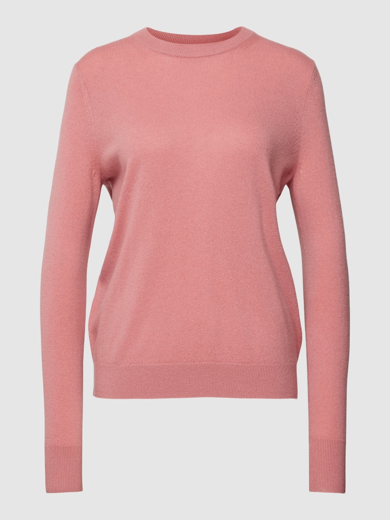 Kaschmirpullover in Strick-Optik mit Rundhalsausschnitt in rosé