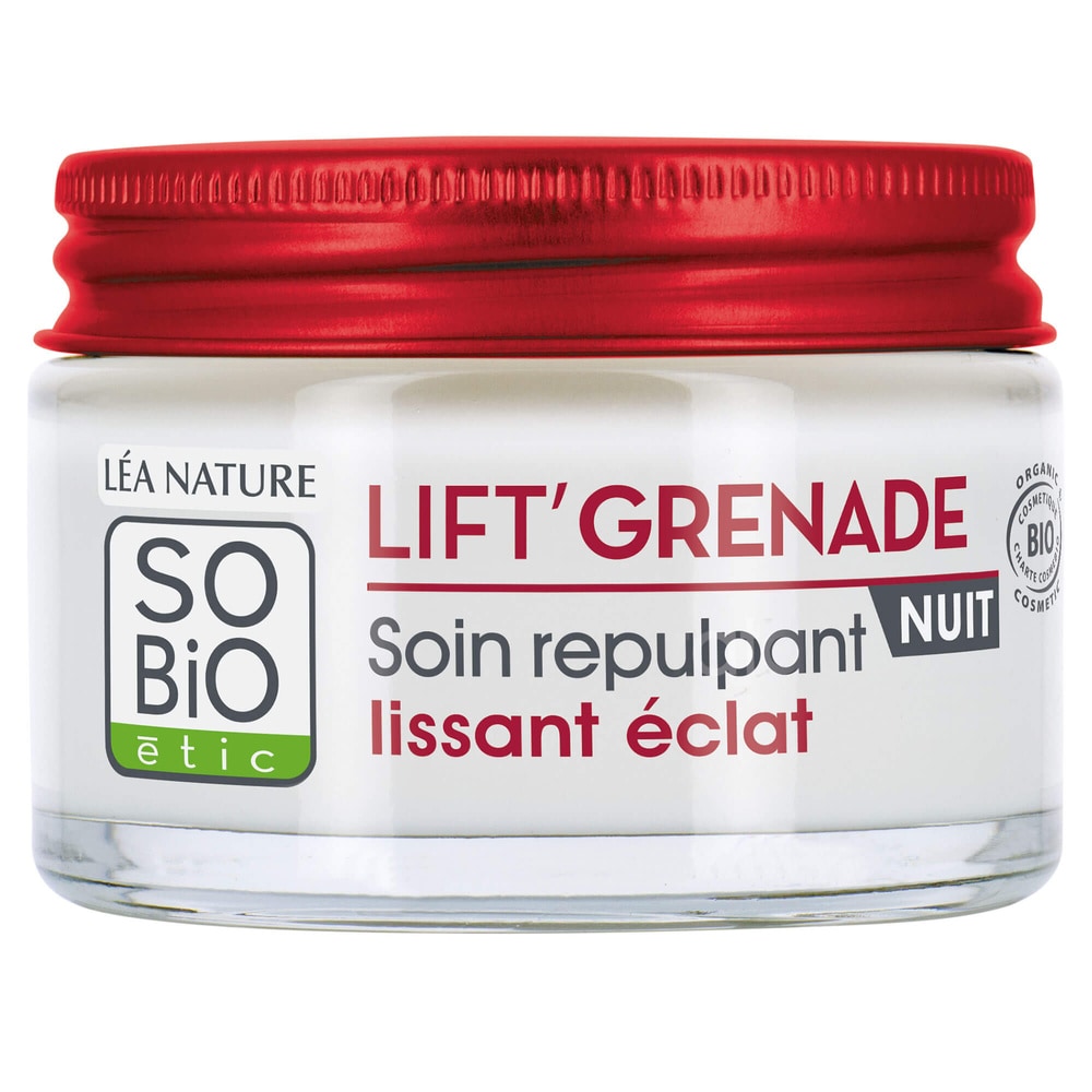 LÉA NATURE SO BiO étic Soin repulpant lissant éclat nuit, Lift' Grenade Soin nuit