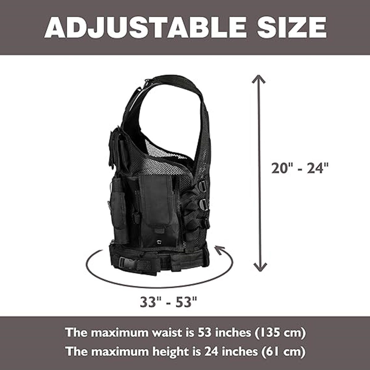 DOPWii Funktionsweste Taktische Weste, verstellbares Vest für Airsoft CS SWAT Wargame Jagd