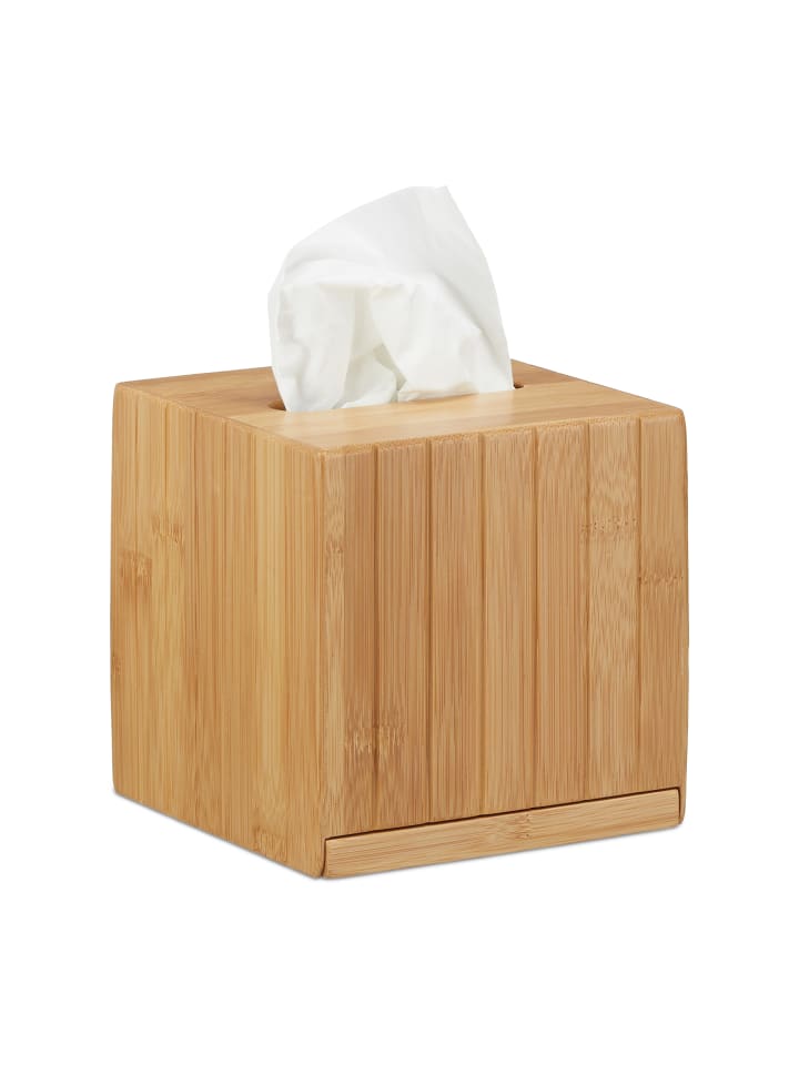 relaxdays Kosmetiktücherbox in Natur günstig kaufen onesize