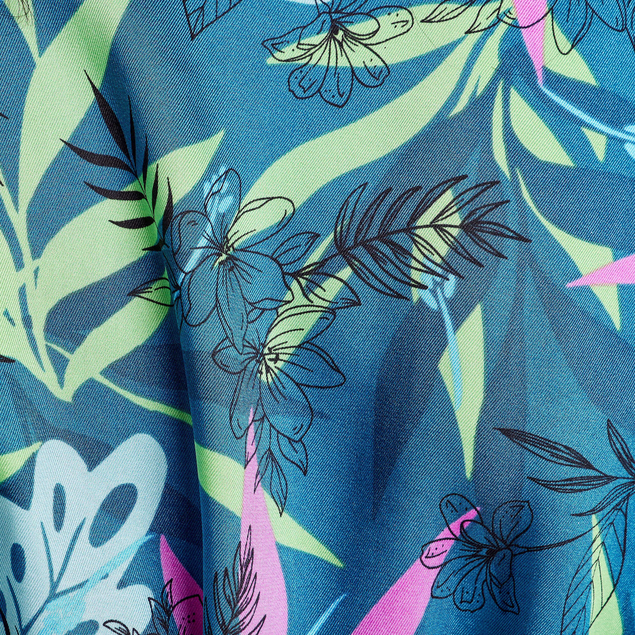 Blouse évasée manches 3/4 bleu femme | Cache Cache