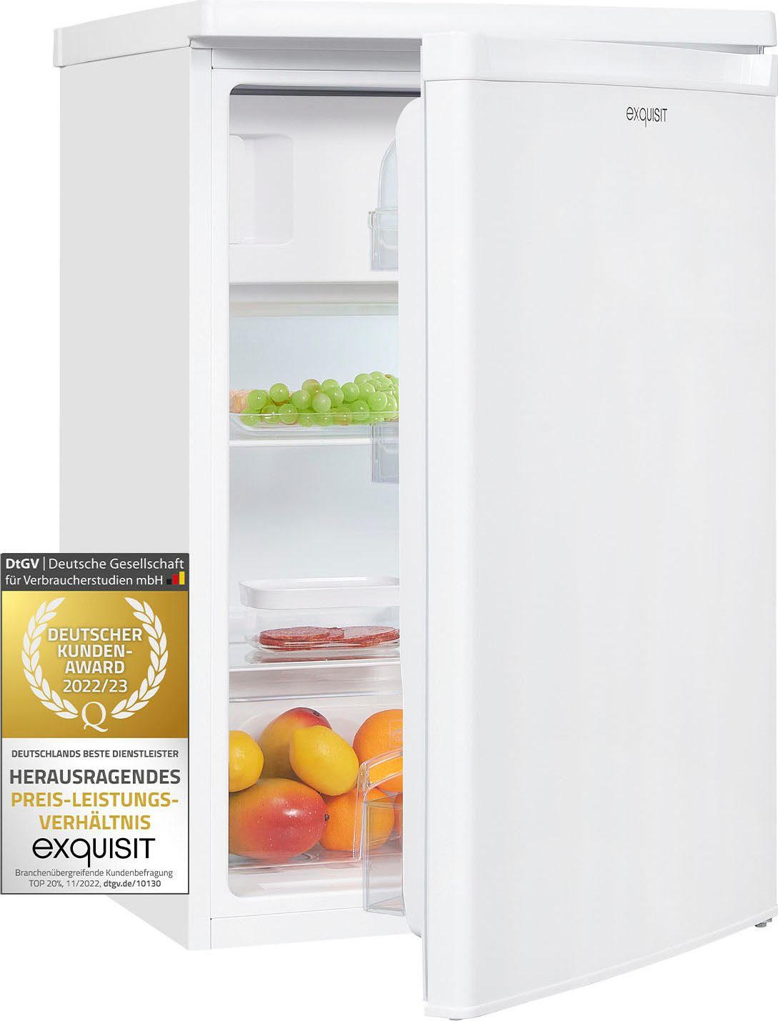 exquisit Kühlschrank KS16-4-E-040E weiss, 85,5 cm hoch, 55 cm breit