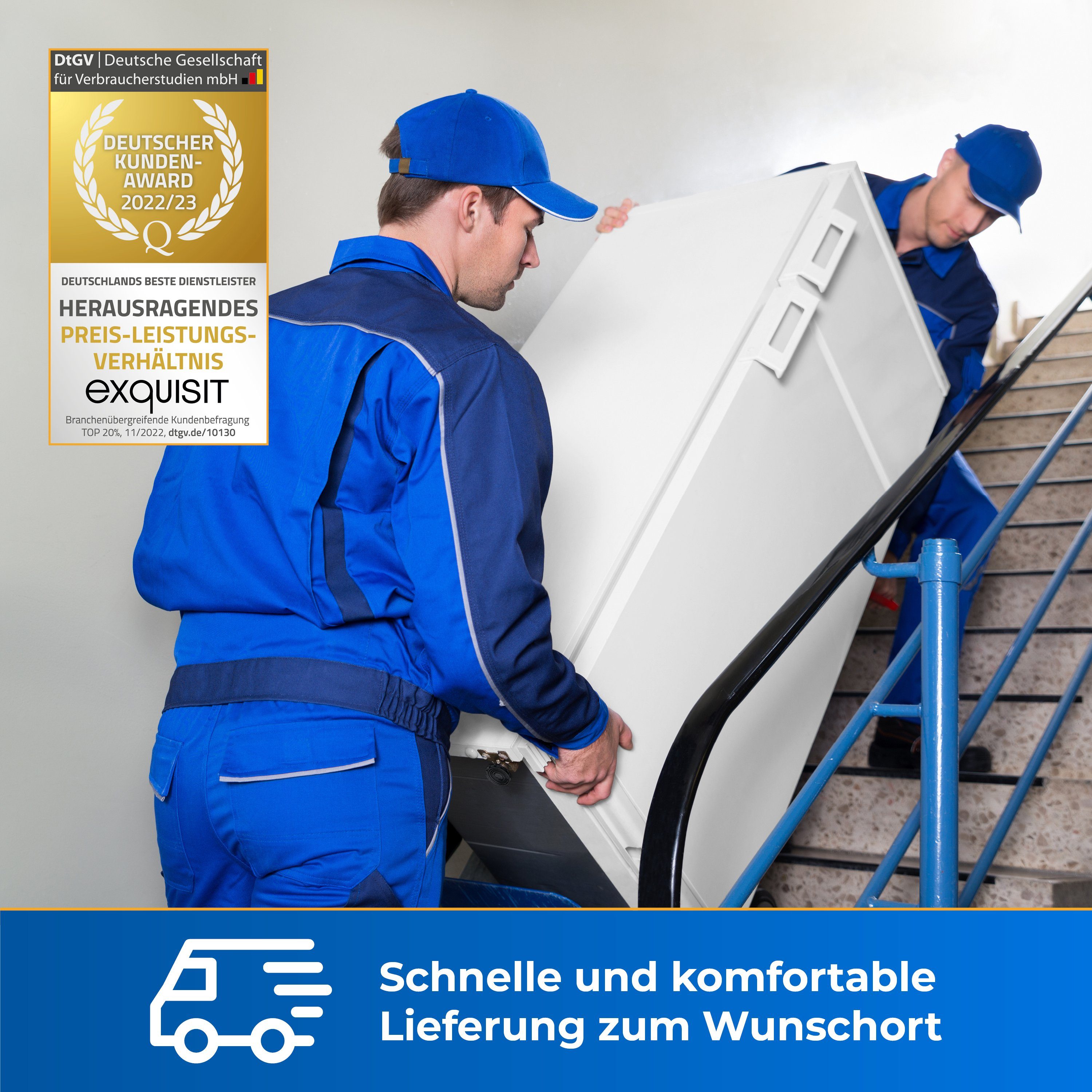 exquisit Gefrierschrank GS5231-NF-H-010E weiss, 143.5 cm hoch, 56 cm breit, XL-Lagerung mit komfortablen No Frost & Schnell-Gefrieren