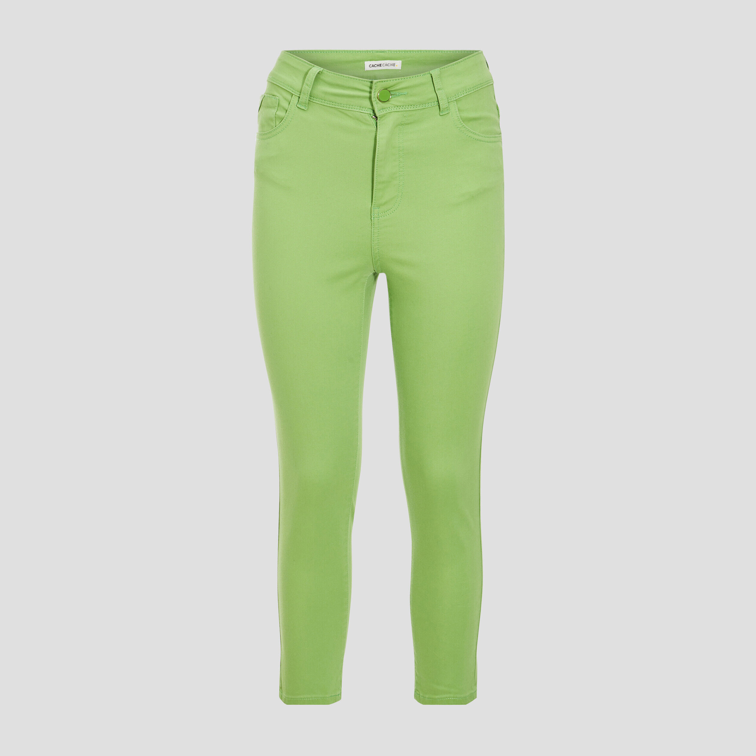 Pantalon slim push up 7/8ème vert femme | Cache Cache