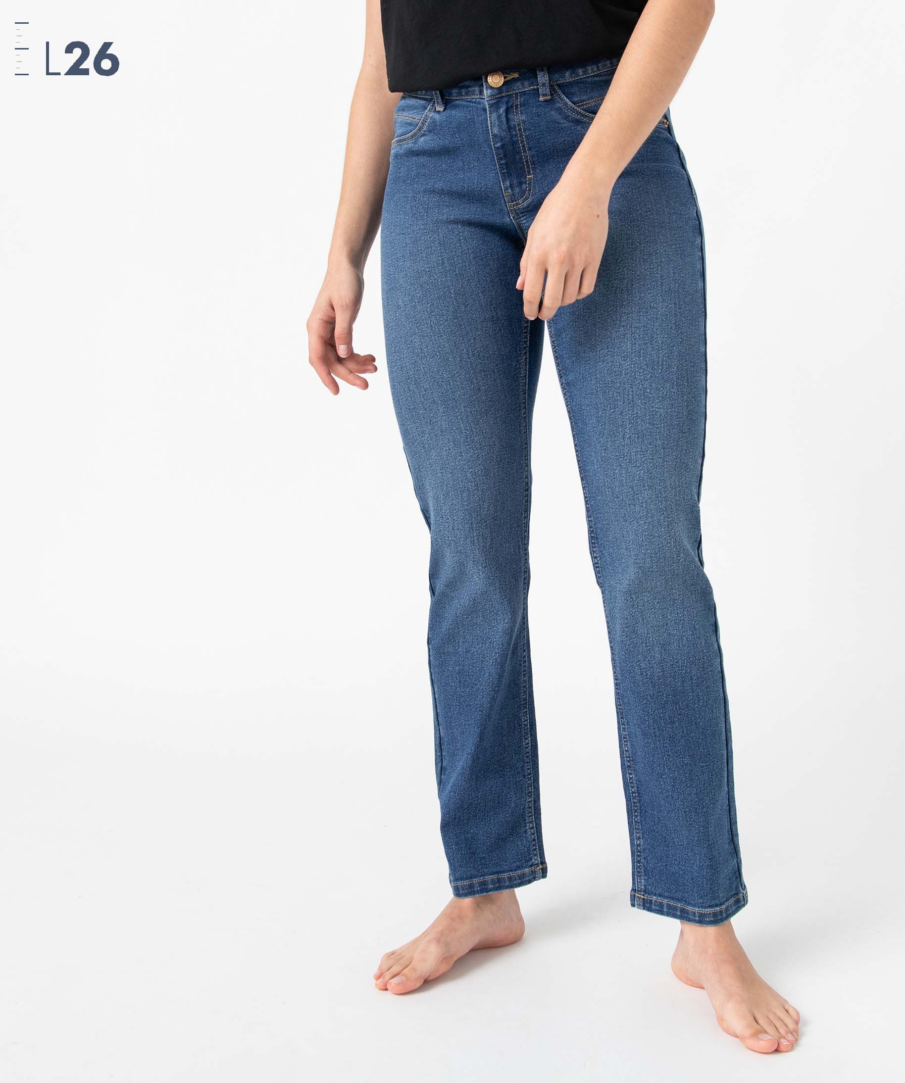 Jean femme coupe Regular stretch - L26 stone | GEMO