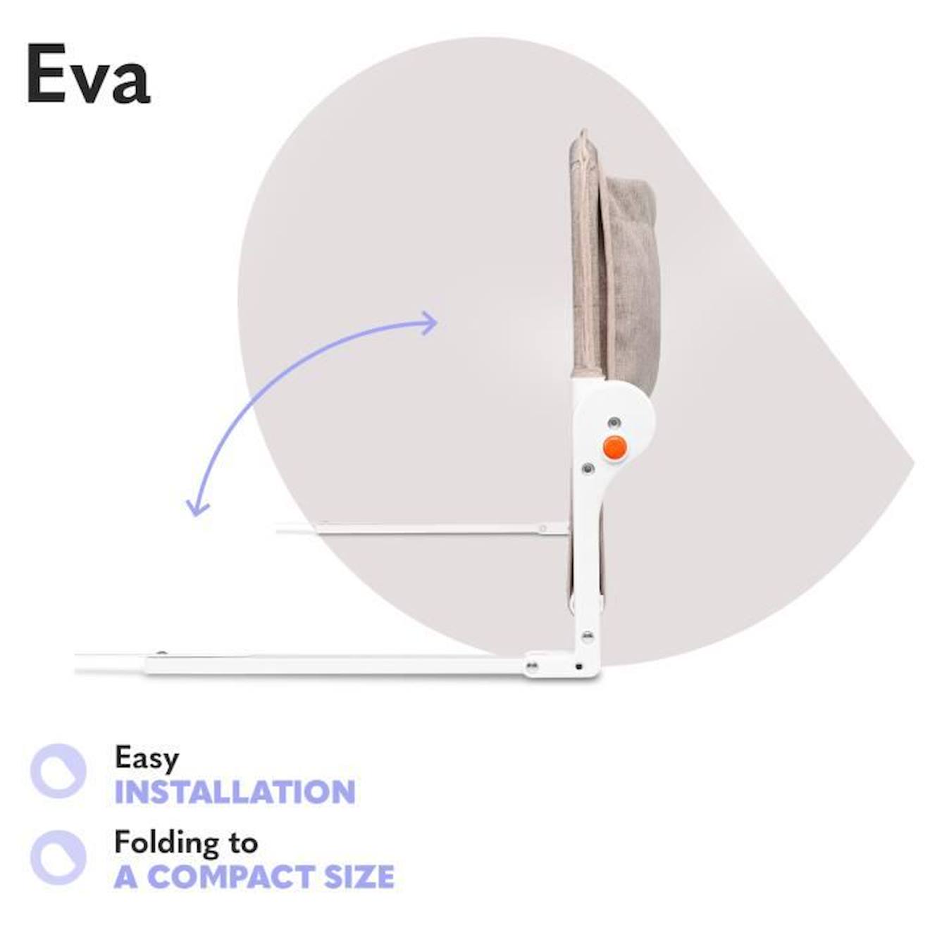 LIONELO Barrière de lit bébé Eva protection anti-chute 150cm filet aéré pliable