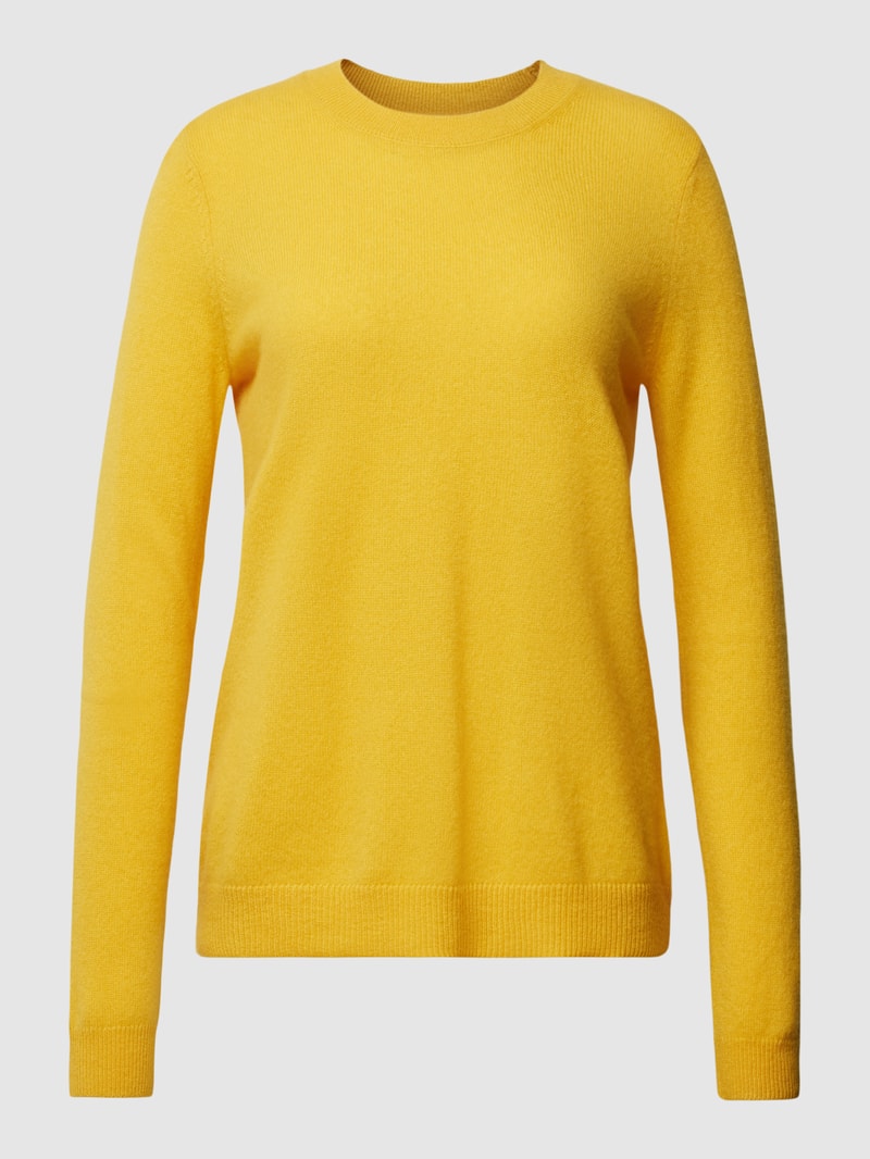 Kaschmirpullover in melierter Optik in messing