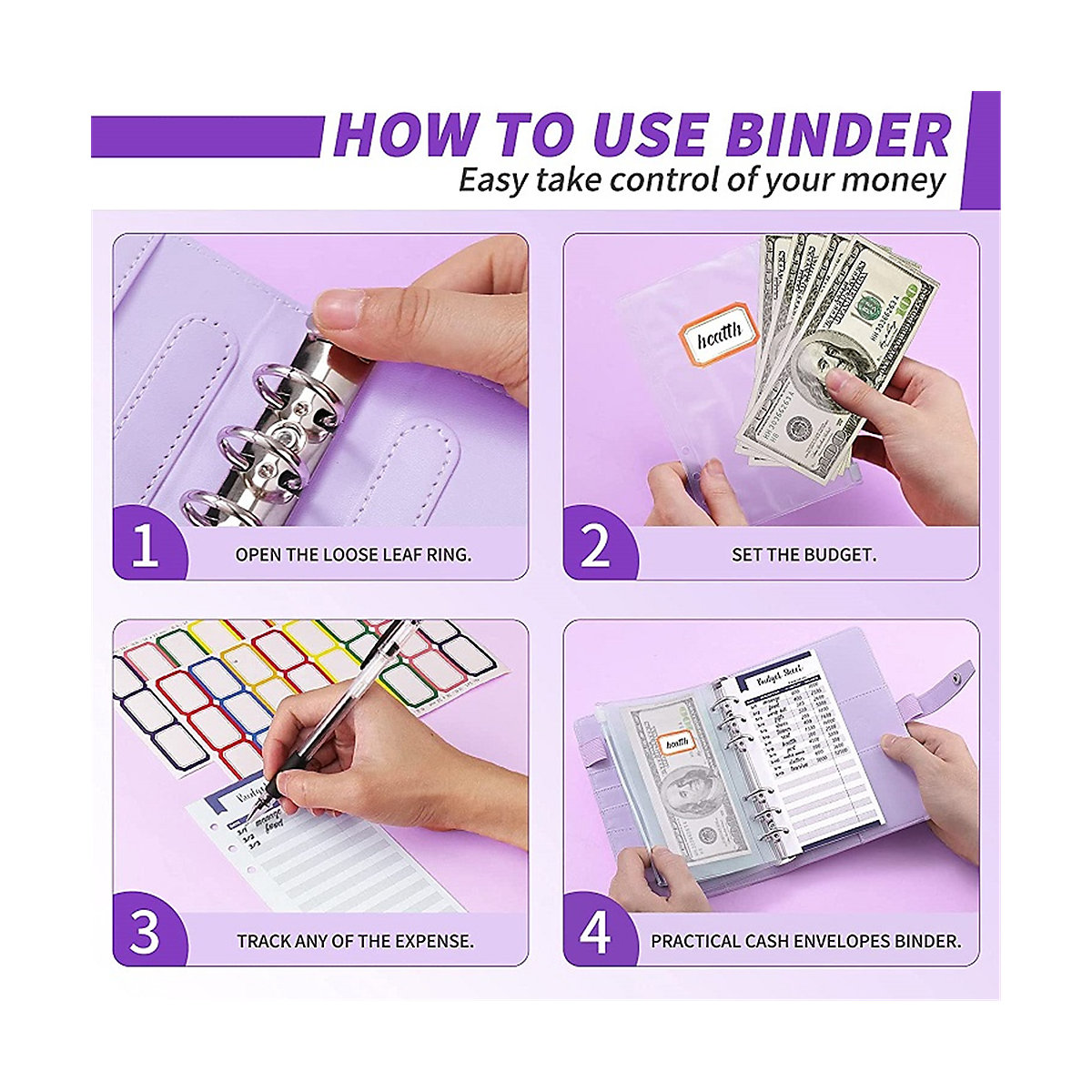 A6 Binder Budget Notizbuch Notizbücher für Kinder