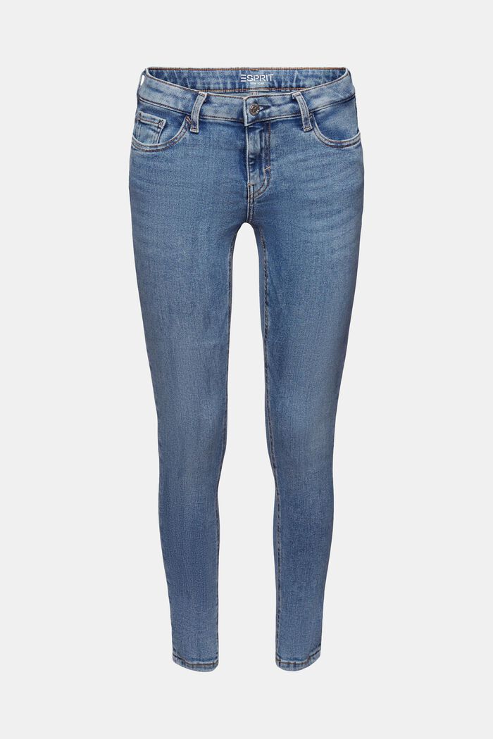 Recycelt: Skinny Stretchjeans mit mittelhohem Bund