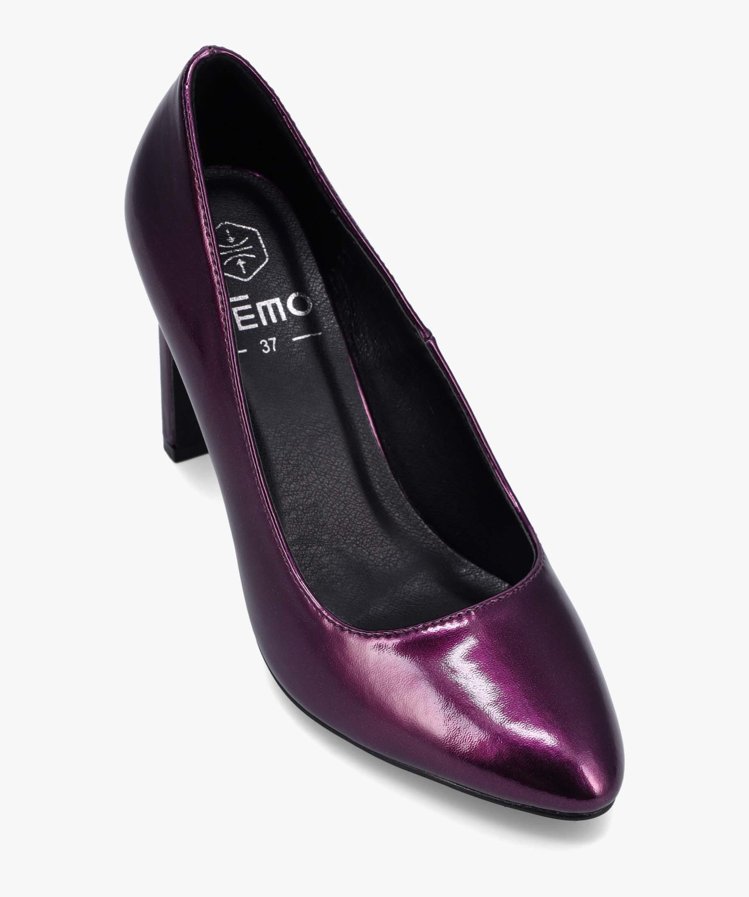 Escarpins femme à talon fin dessus uni métallisé violet | GEMO