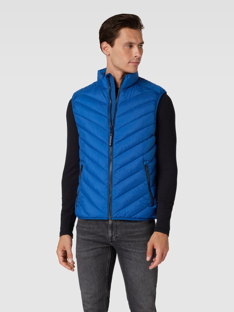 Steppweste mit Stehkragen in royalblau