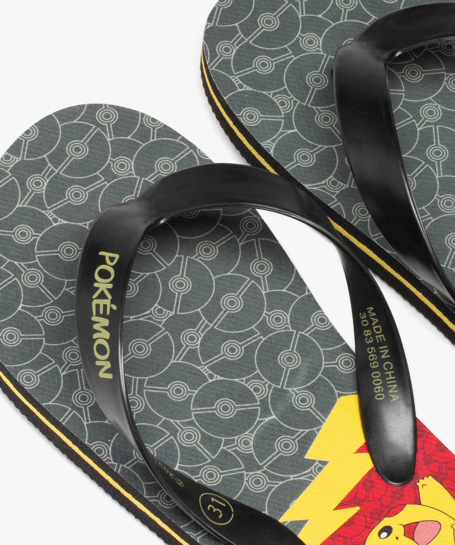 Tongs Garçon à semelle imprimée Pikachu - Pokémon gris | GEMO