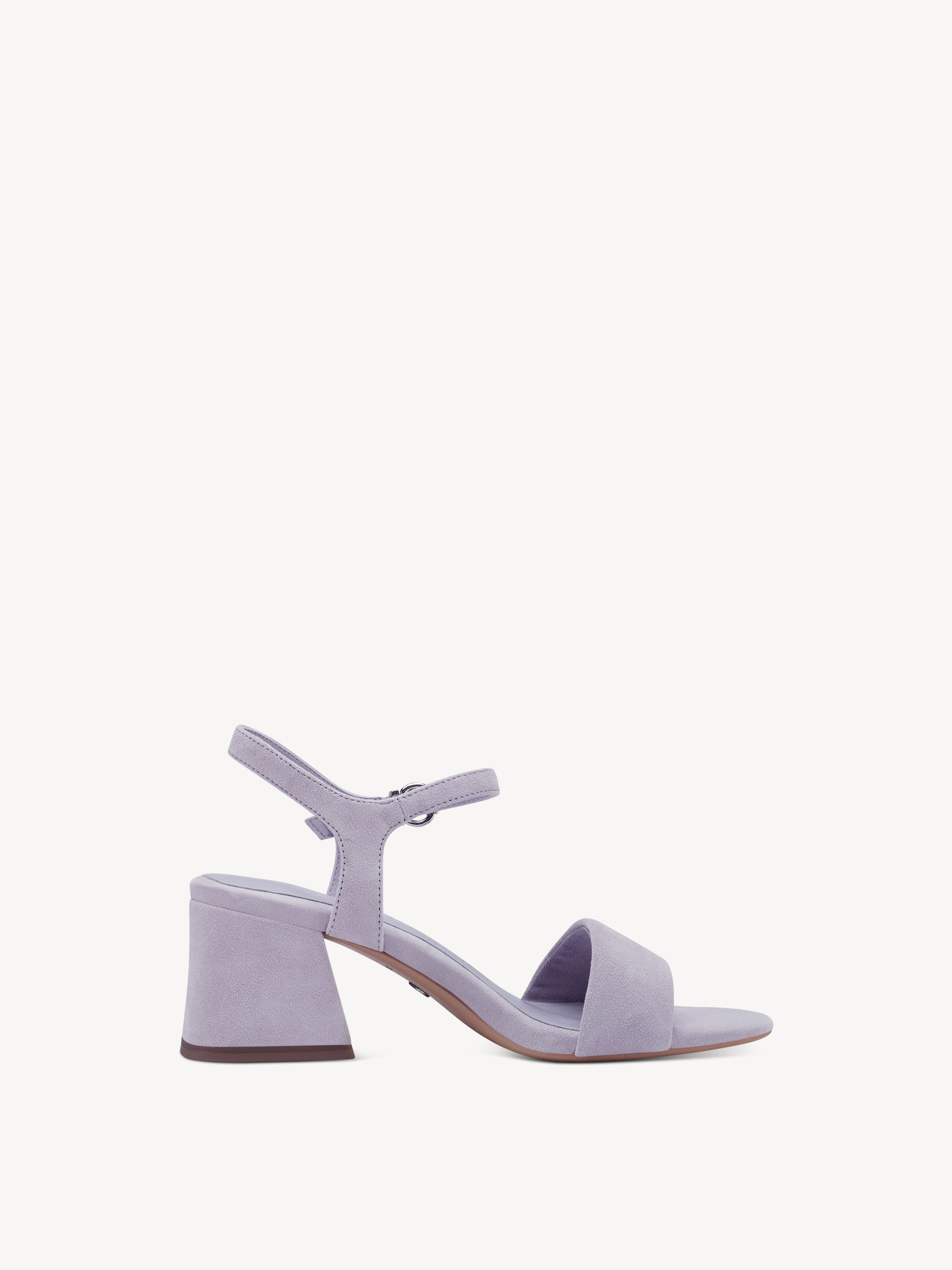 Sandale à talon en cuir - mauve