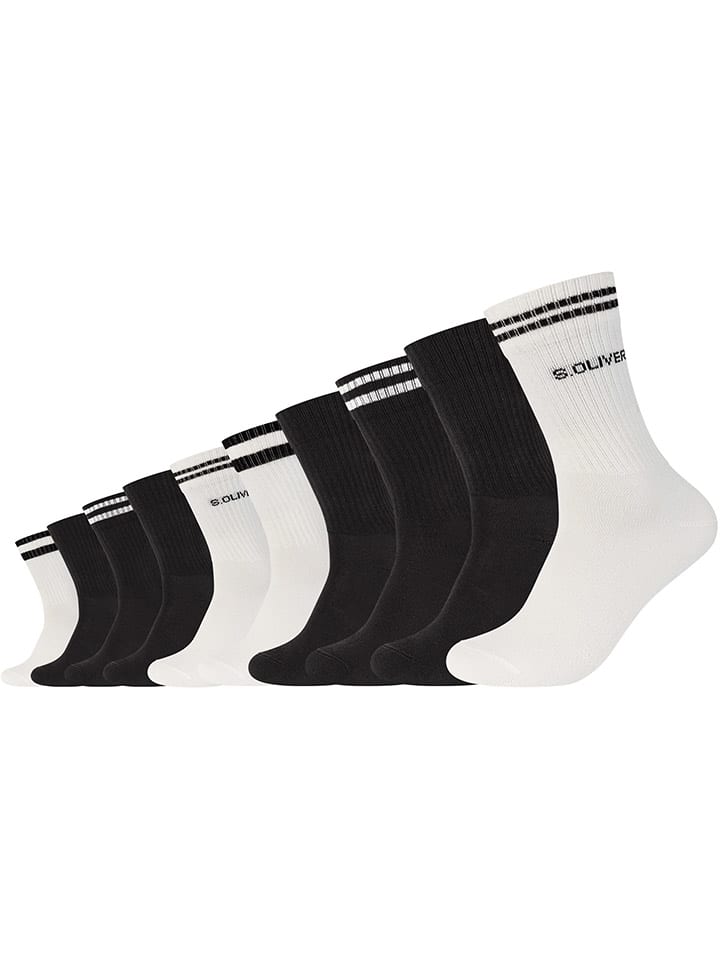 s.Oliver 10er-Set: Socken in Schwarz/ Weiß günstig kaufen