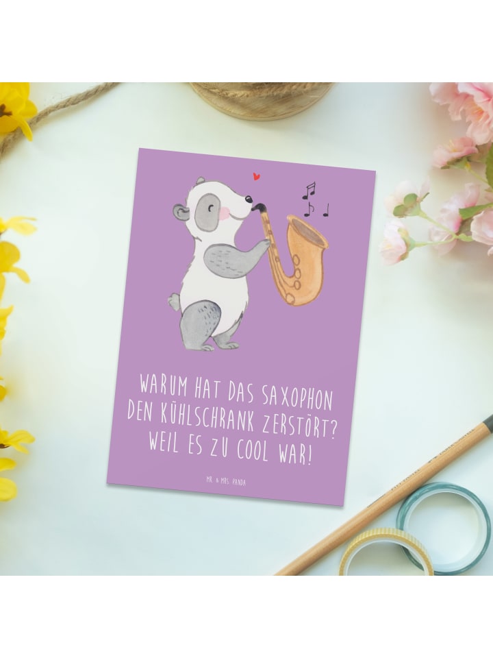 Mr. & Mrs. Panda Postkarte Saxophon Kühlschrank mit Spruch in Lavendeltraum günstig kaufen onesize