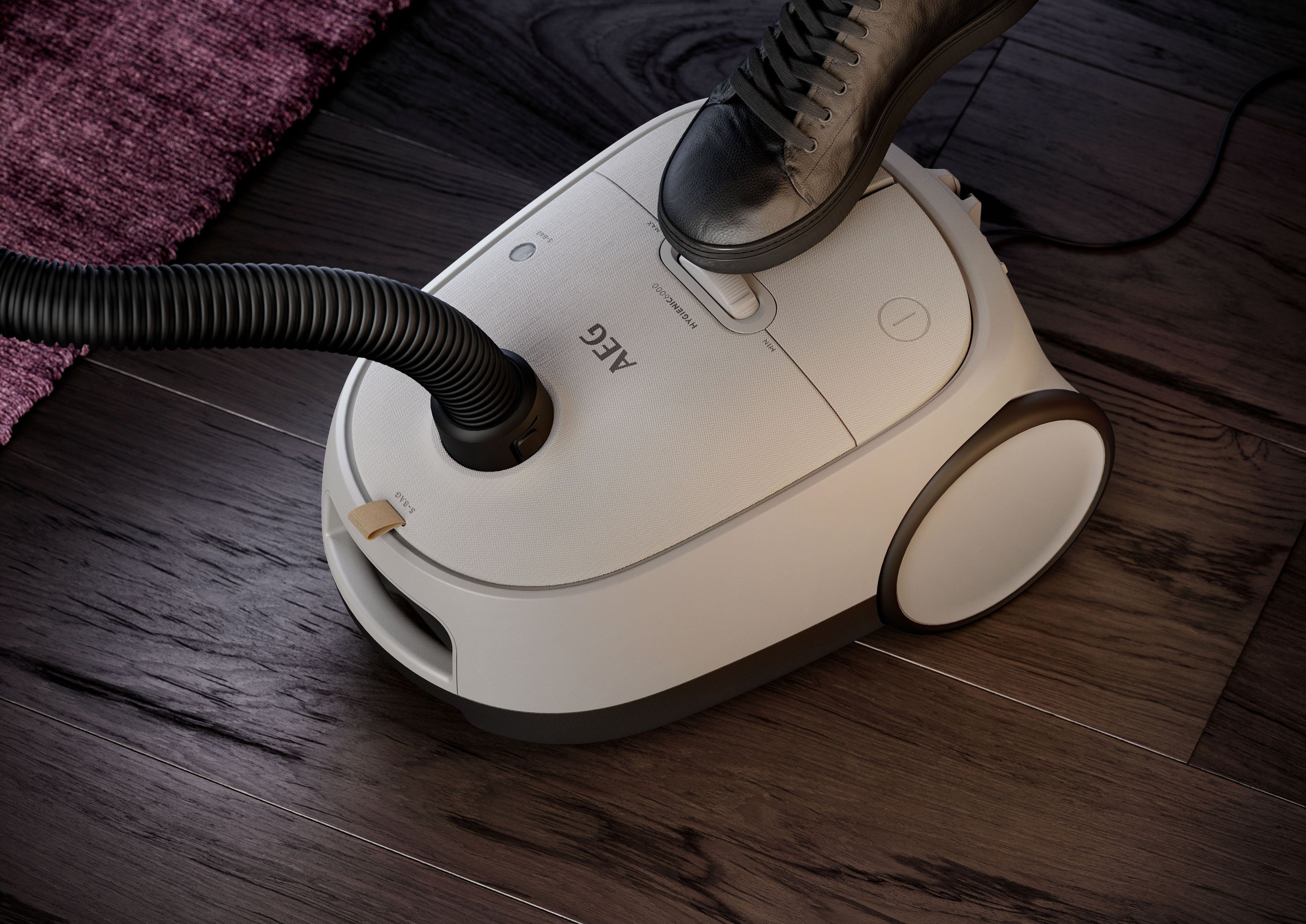 AEG Bodenstaubsauger HYGIENIC 6000 (AB61H6SW), 850 W, mit Beutel, hohe Saugleistung, inkl. Zusatzdüsen, 50 % Recyclingkunststoff