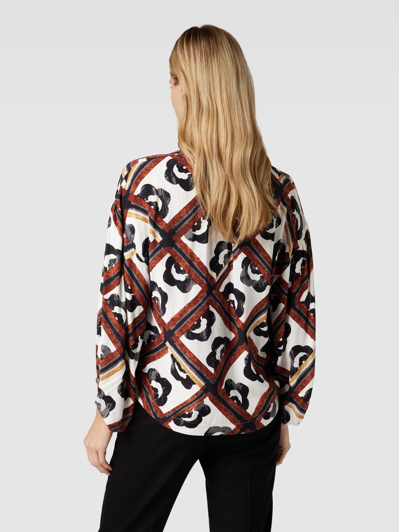 Blusenshirt aus Viskose mit Allover-Muster in weiß