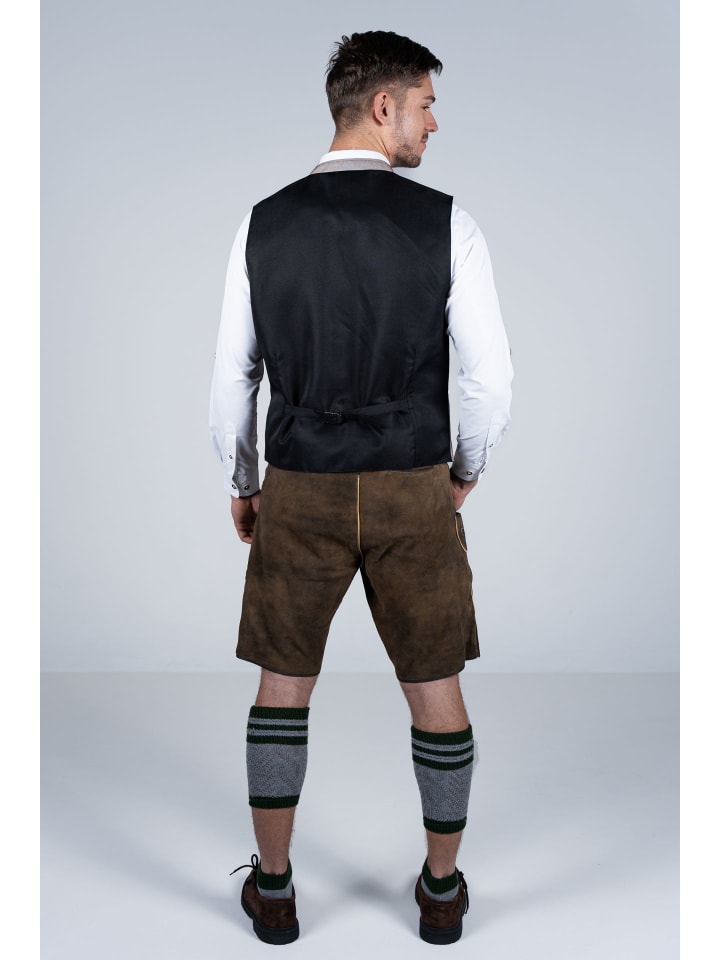 Edelnice Kurze Wildbock Lederhose Lothar in dunkelbraun günstig kaufen