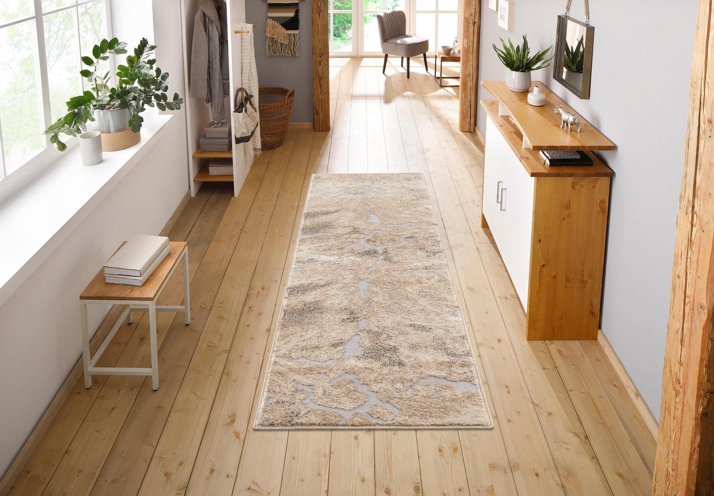 Läufer Marmor, my home, rechteckig, Höhe: 12 mm, Marmor-Optik