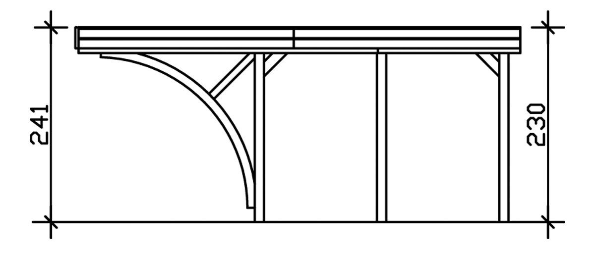 Skanholz Einzelcarport Friesland 6, BxT: 314x555 cm, 210 cm Einfahrtshöhe