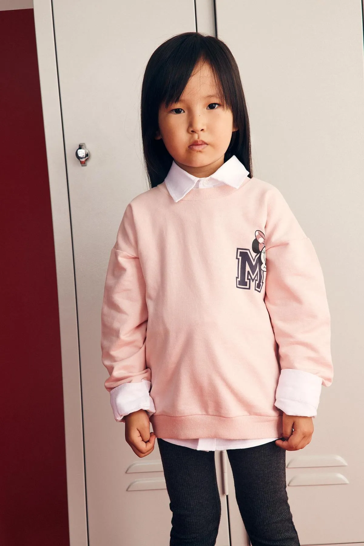 DeFacto  2-teiliges Set mit gerippten Camisole-Sweatshirt-Strumpfhosen von Disney Mickey & Minnie für Baby-Mädchen