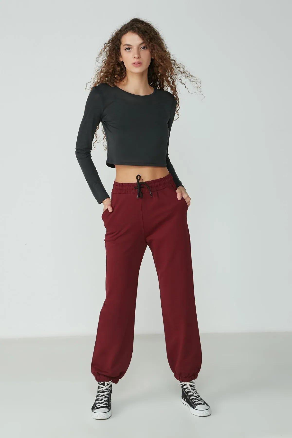 C&City  Jogger Elastic Sports Jogginghose 737 Weinrot