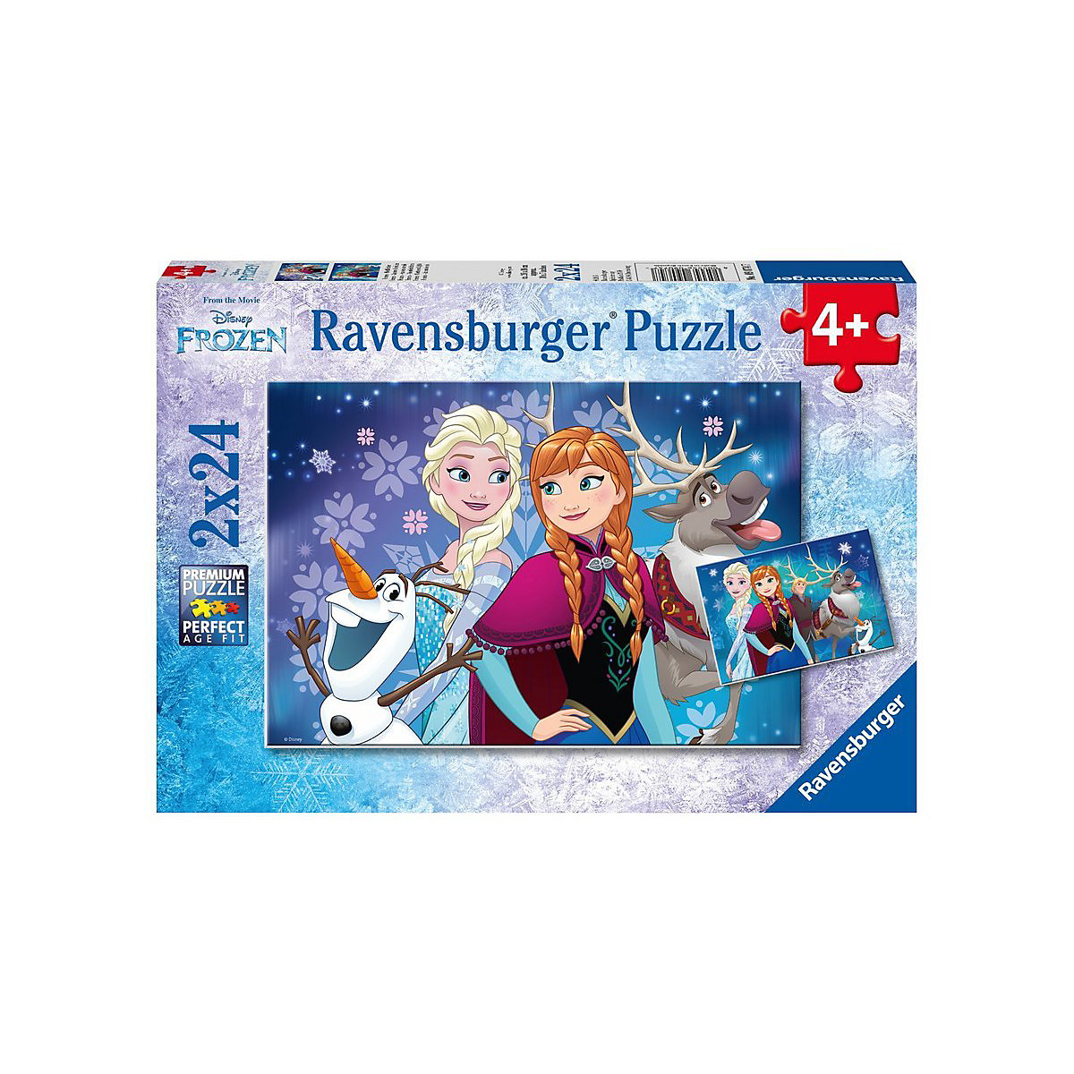 2er Set Puzzle, je 24 Teile, 26x18 cm,   Die Eiskönigin Nordlichter