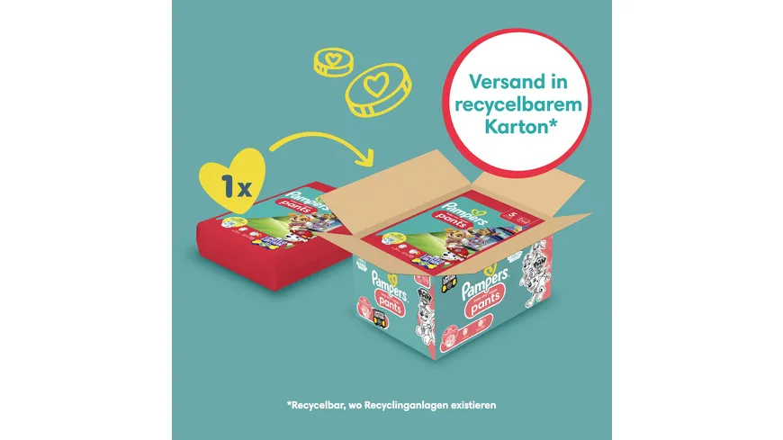 Pampers Baby-Dry Pants Paw Patrol Windeln Gr.5 Junior 12-17kg Monatsbox