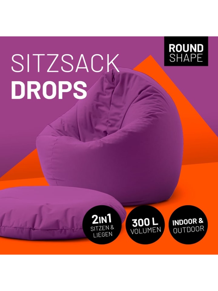 Lumaland Sitzsack 2-in-1-Sitzsack - 300l 120 x 80 x 75 cm - Lila günstig kaufen onesize