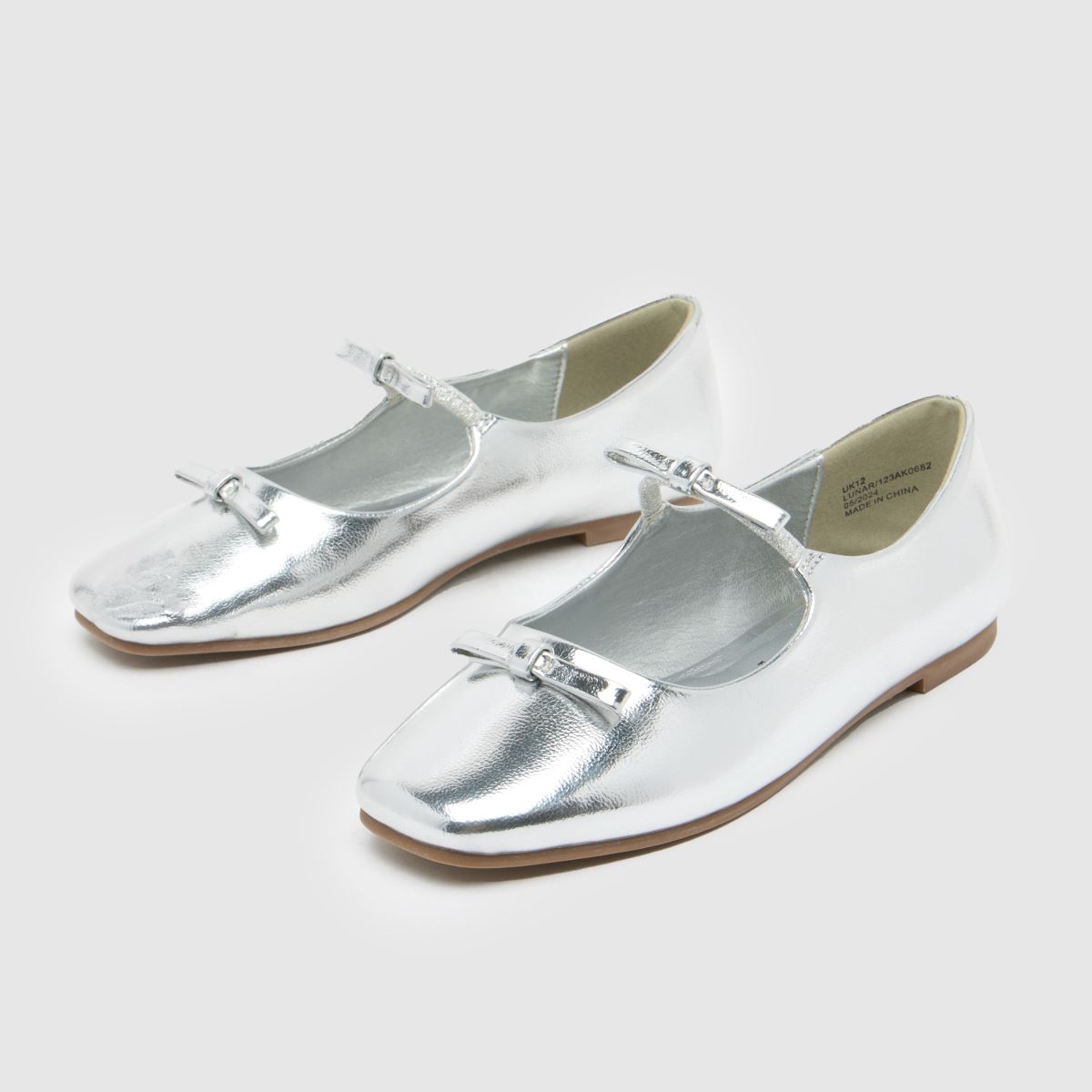 Schuh silverfärgade ballerinaskor med månbåge för flickor