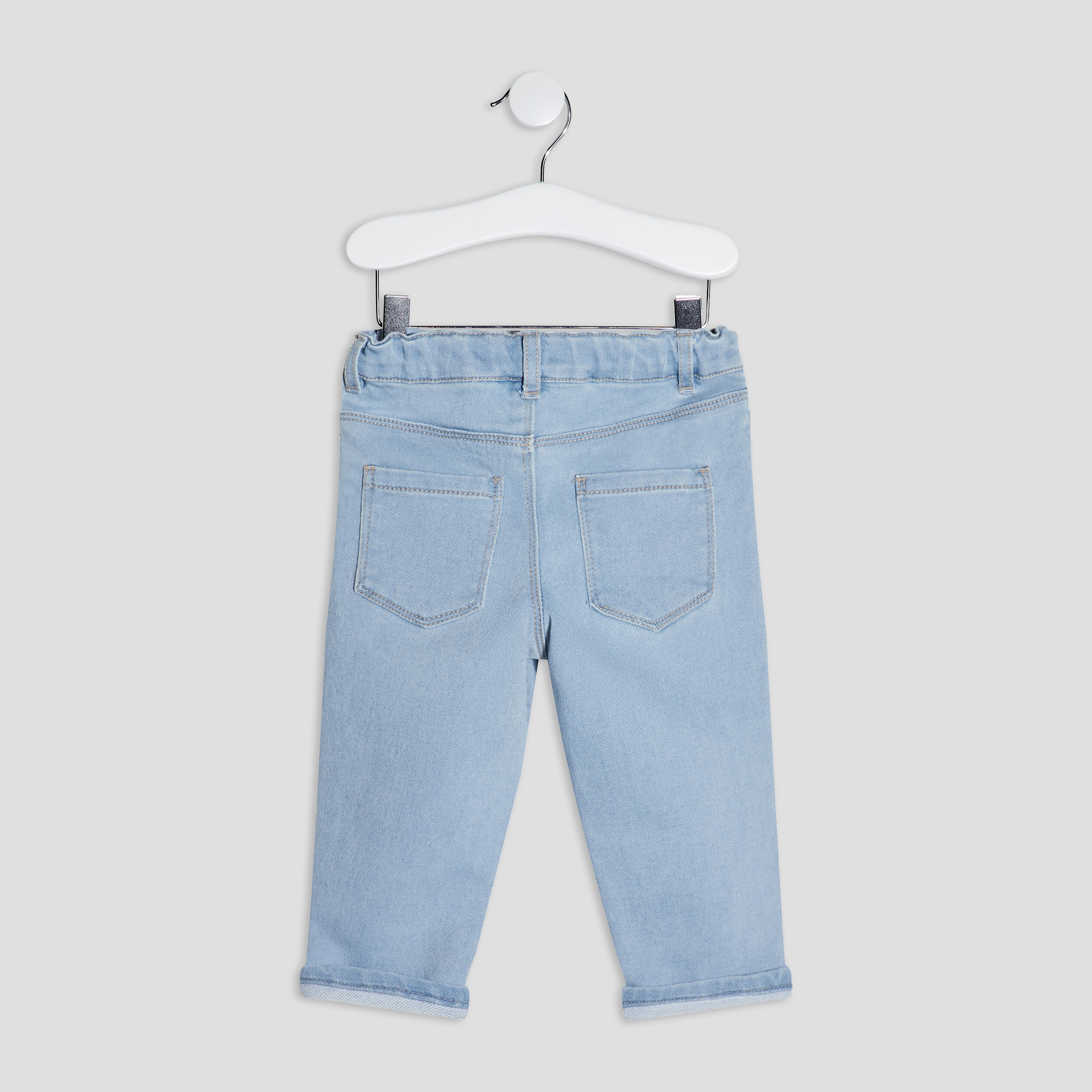 Jeans slim 4 poches taille ajustable denim bleach bébé garçon | La Halle