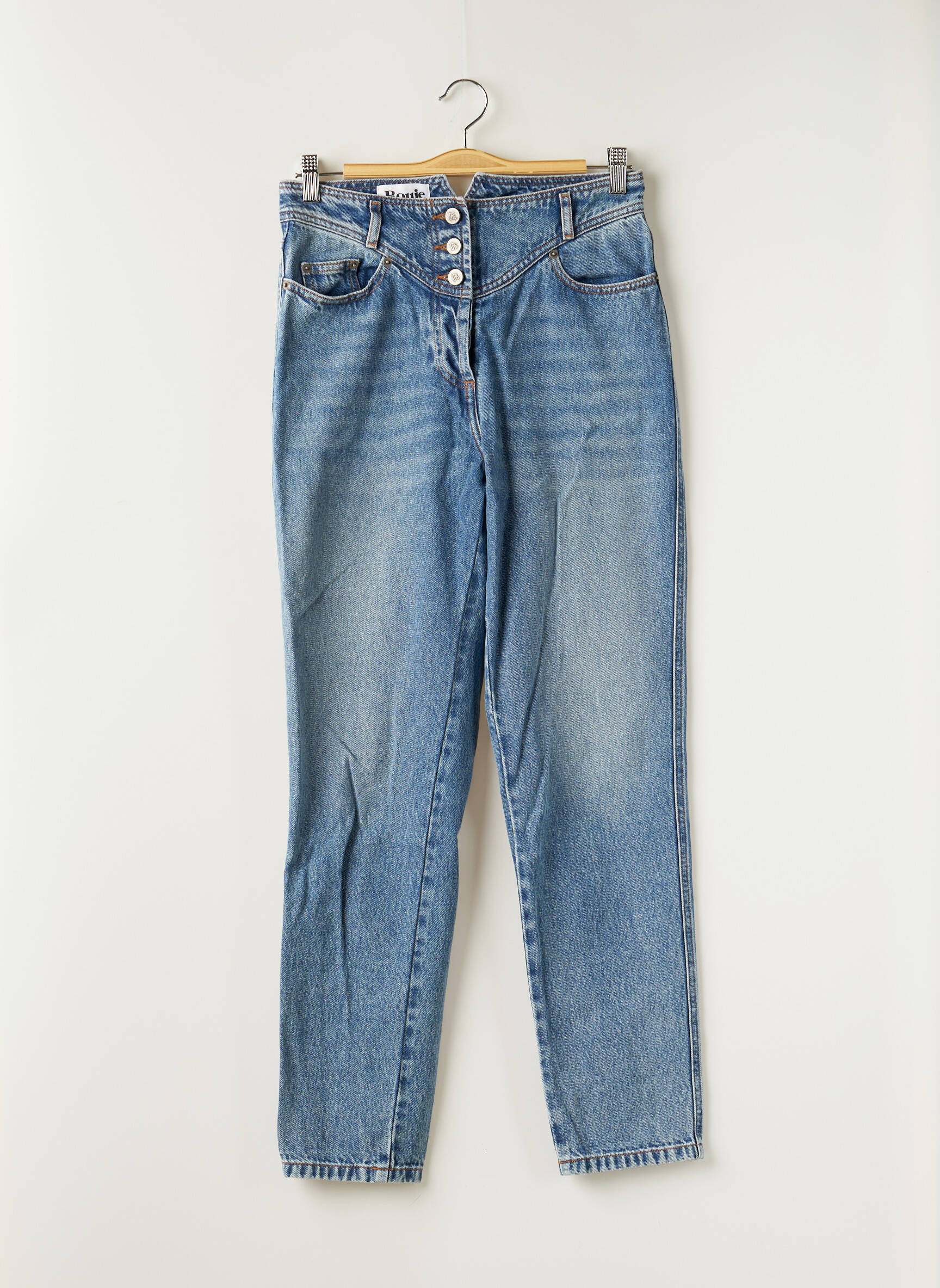 Rouje Jean Mom Femme couleur bleu