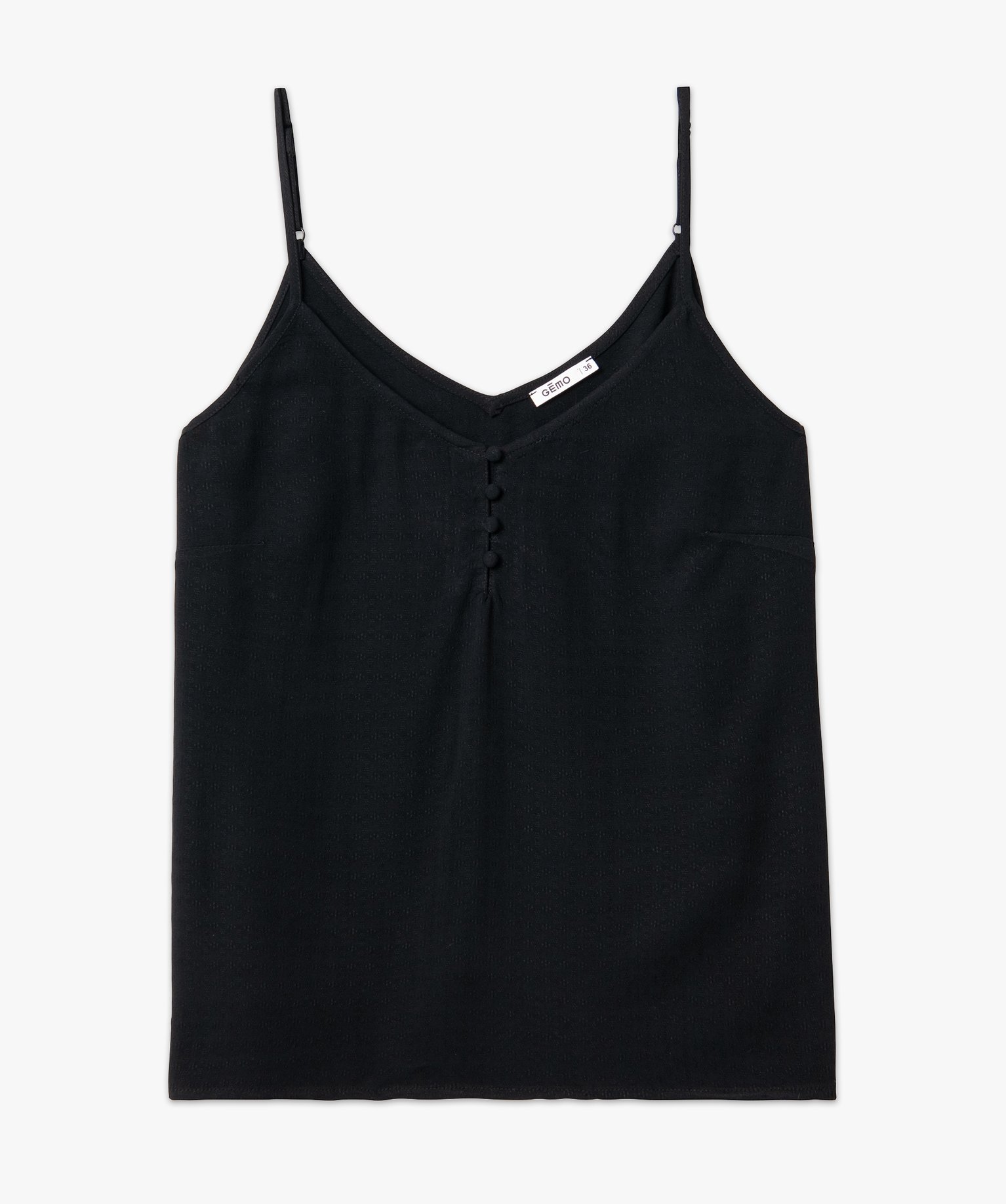 Blouse à bretelles en viscose unie et texturée femme bleu | GEMO