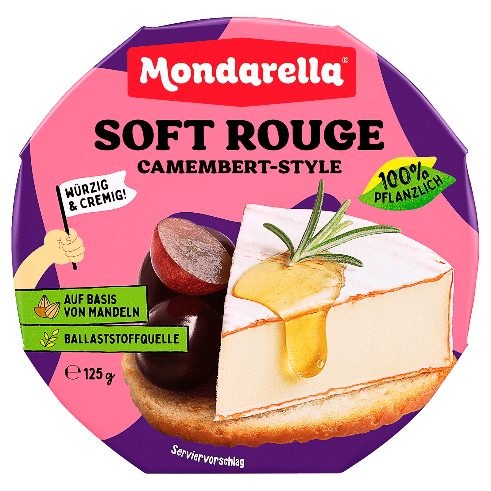Mondarella Soft Rouge Camembert Geschmack vegan 125g