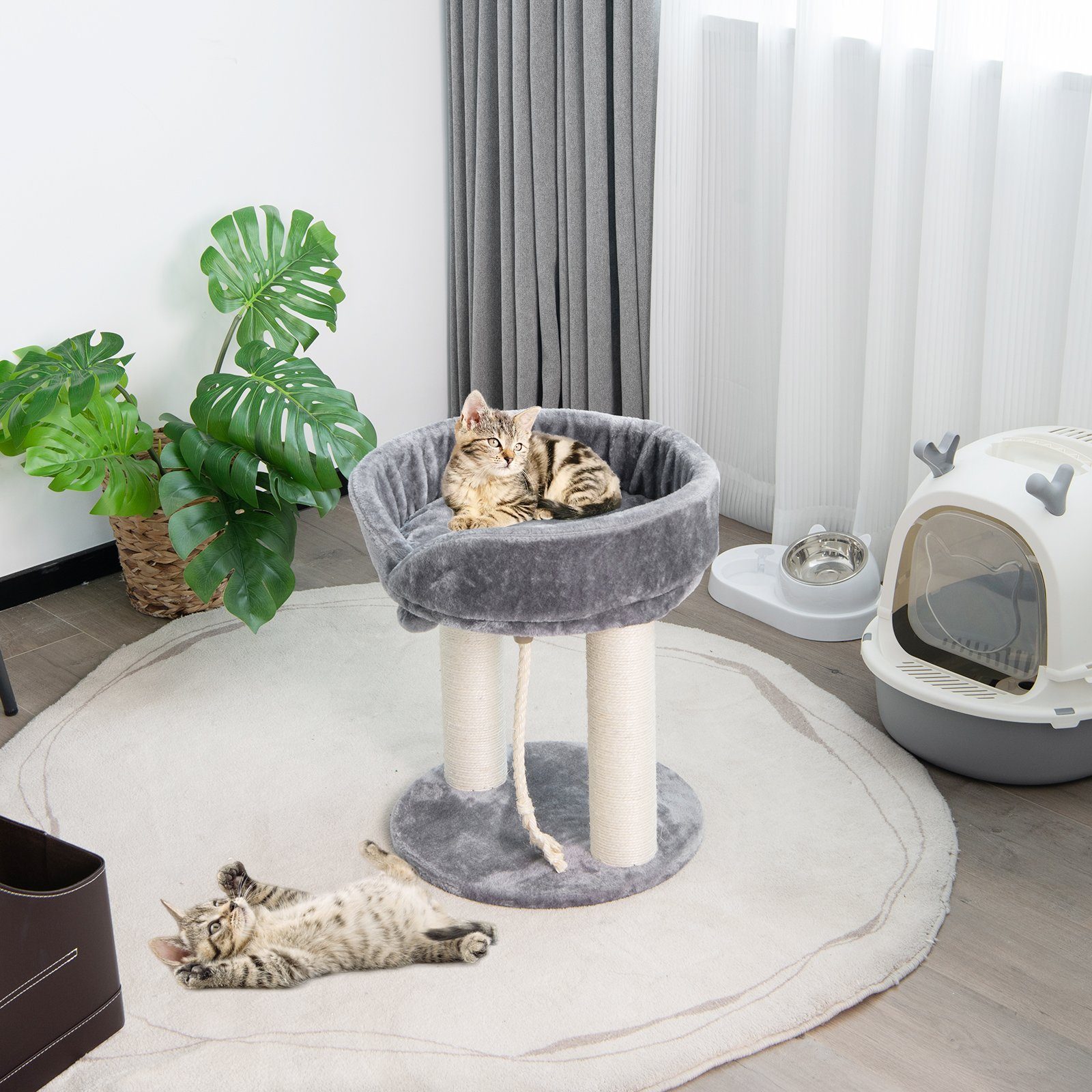 COSTWAY Kratzbaum Katzenbaum, mit Fellknäuel und Sisalseil