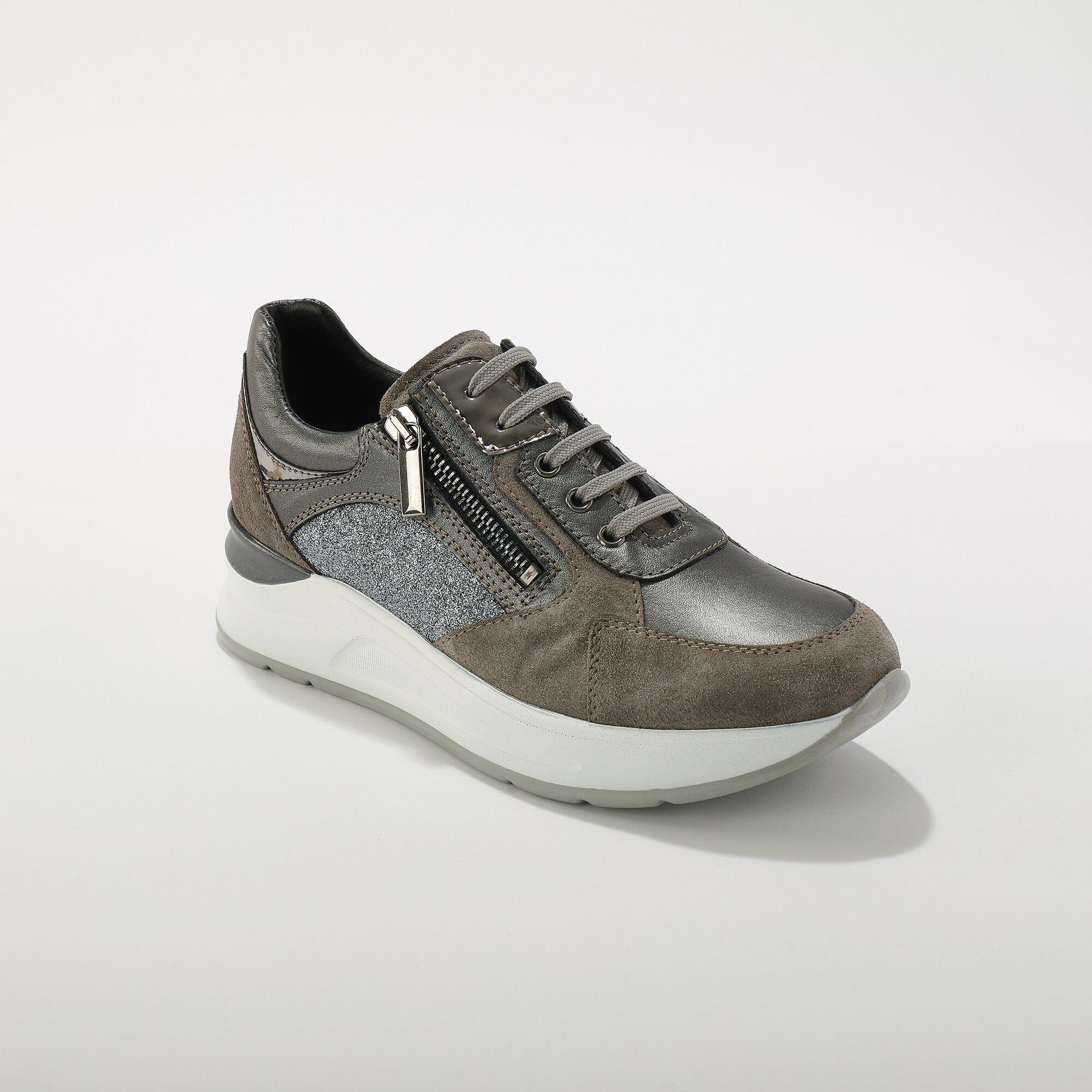 Sneakers compensées en cuir