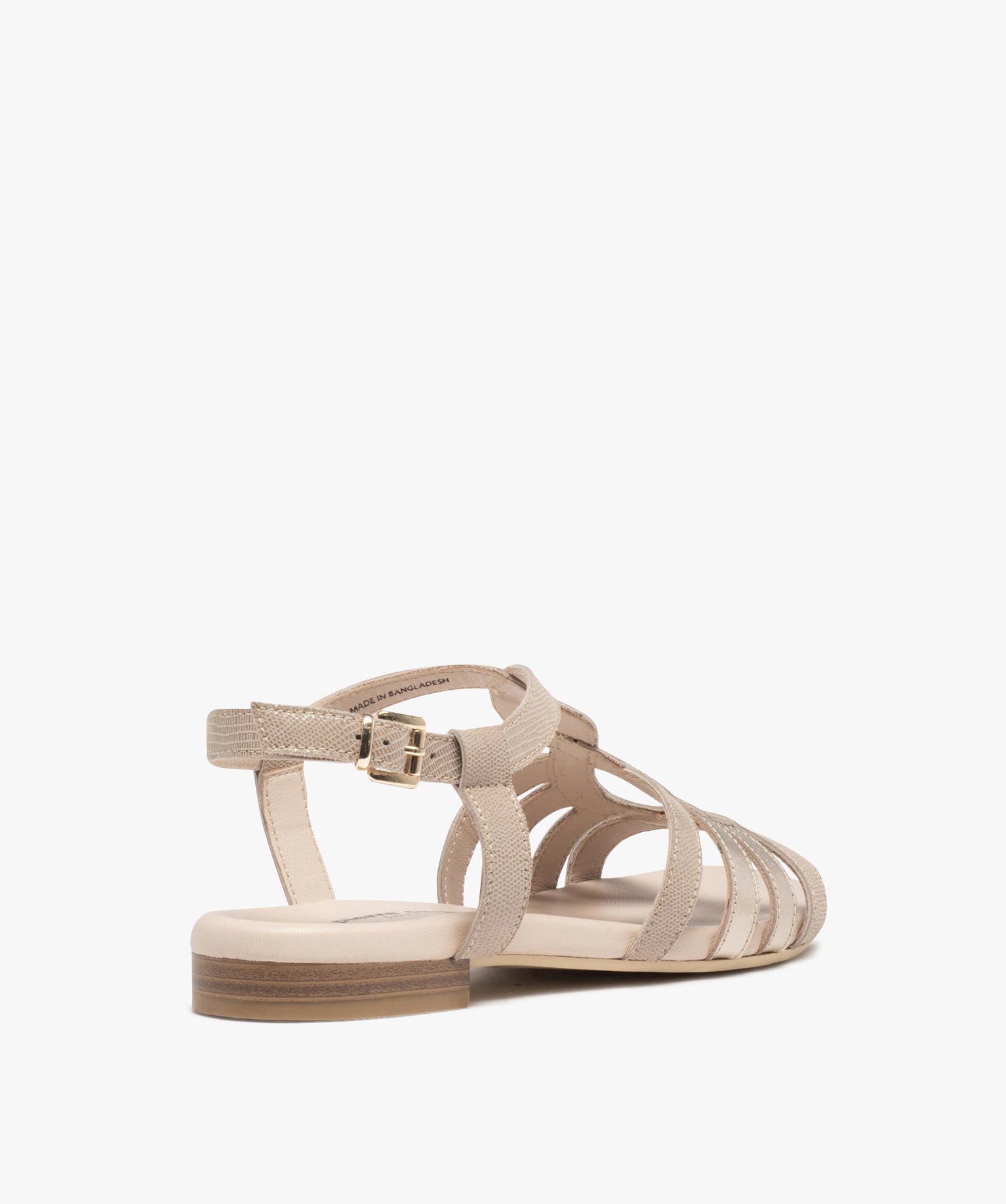 Sandales femme plates dessus cuir métallisé – Pierre Cardin bronze | GEMO