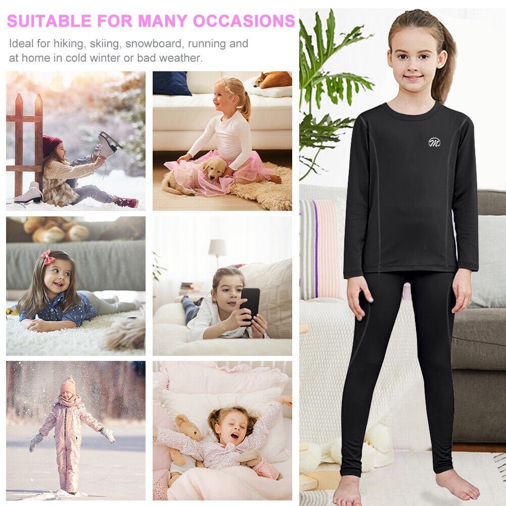 MEETYOO Thermounterhemd Kinder Thermounterwäsche Thermo Unterwäsche Set (Unterhemd Unterhose, Ski Fleece Sport Funktionswäsche) Funktionsunterhemd Skiunterwäsche
