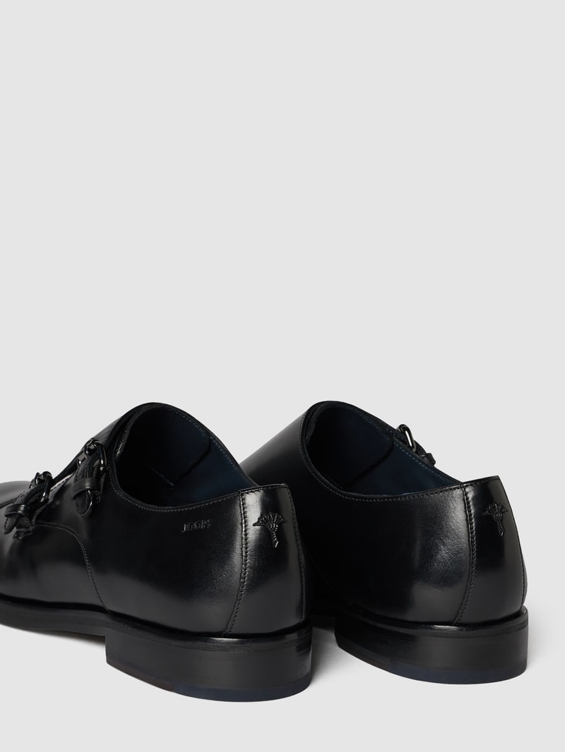Double Monk Straps aus Leder Modell 'Kleitos' in schwarz